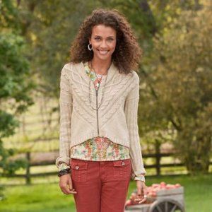 Woolrich Interlaken zip up cable knit cardigan